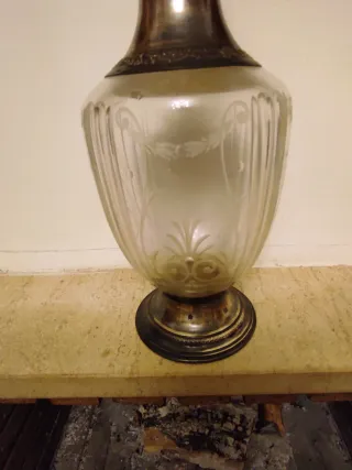 Botella licorera antigua plata