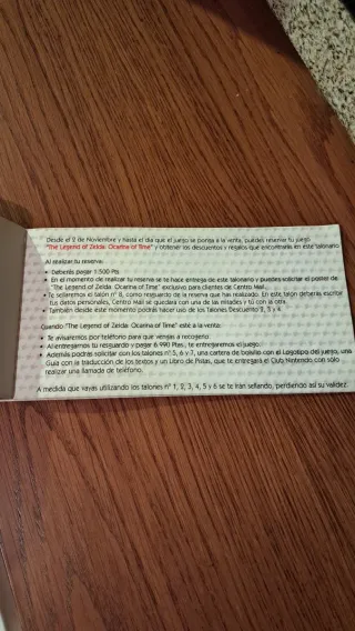 Talonario de Regalos Zelda Ocarina of Time