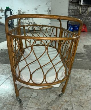 Cuna moisés de mimbre