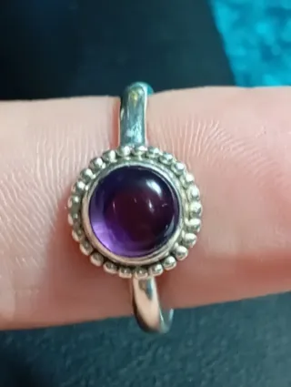 Anillo Plata Ley Amatista Morada