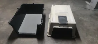 Transportín Plástico Mascota Negro/Gris