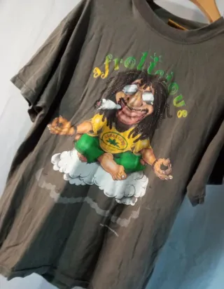 Camiseta estampada hombre verde oliva