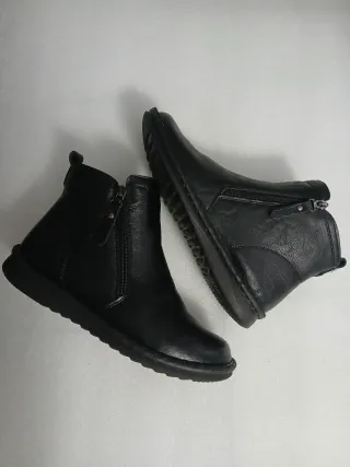 Botines Piel Vegana Mujer Negros