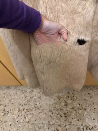 Pelliccia corta in lapin beige/marrone