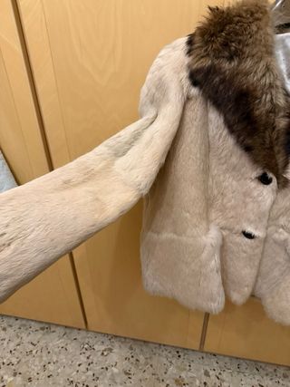 Pelliccia corta in lapin beige/marrone