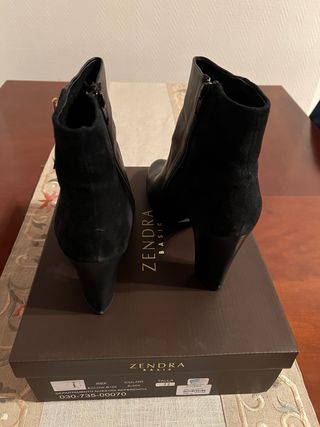 Botines Zendra Piel Negro Talla 39