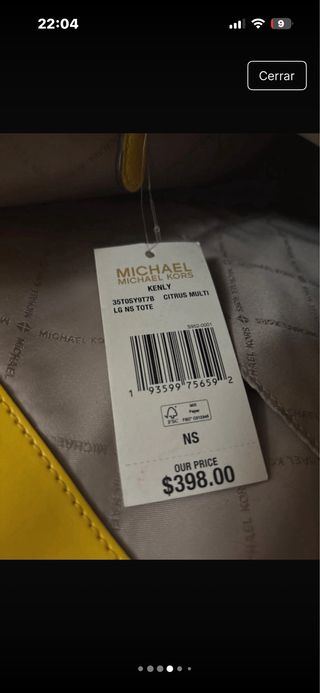 Bolso Michael Kors Blanco y Amarillo