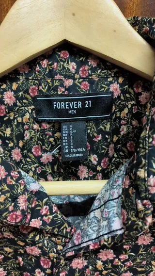 Camisa Forever 21 floral hombre Talla S