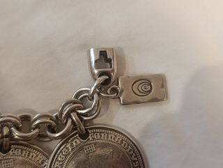 Pulsera y Anillo Ciclon Monedas Plata