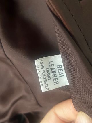 Gabardina de cuero auténtico marrón