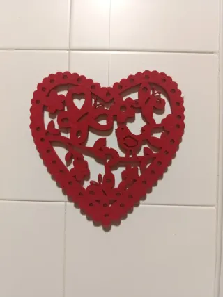 Adorno Corazón Fieltro Rojo