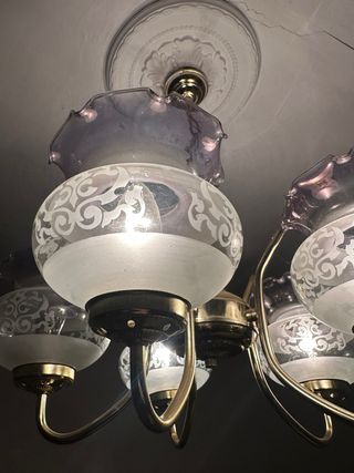 Lámpara de techo de cristal y metal