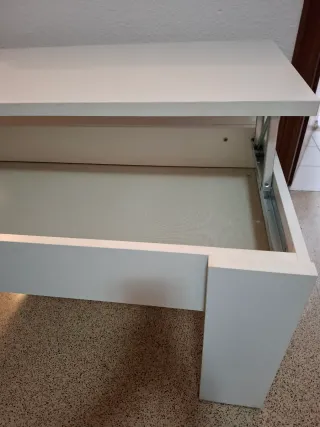 Mesa ratona elevable blanca