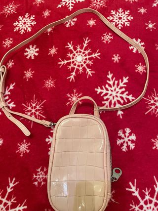 Bolso rosa efecto piel