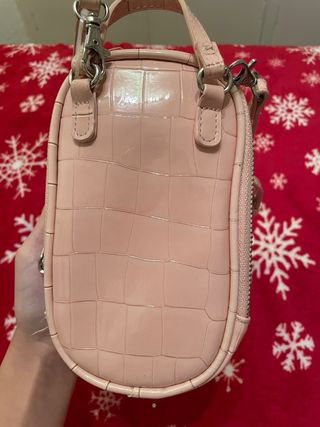 Bolso rosa efecto piel