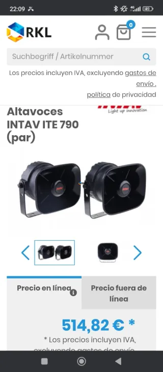 Altavoces INTAV ITE 790 (par)