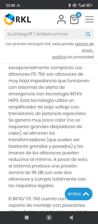 Altavoces INTAV ITE 790 (par)