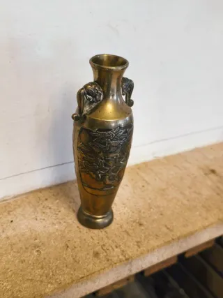 Jarrón Bronce Antiguo Violetero