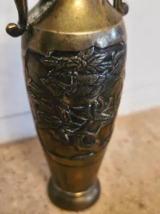 Jarrón Bronce Antiguo Violetero