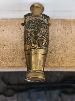 Jarrón Bronce Antiguo Violetero