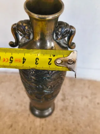 Jarrón Bronce Antiguo Violetero