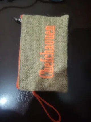 Bolso chefchaouen tela moderno beige y naranja