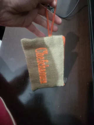 Bolso chefchaouen tela moderno beige y naranja