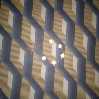 Pulsera Flor Oro y Rosa