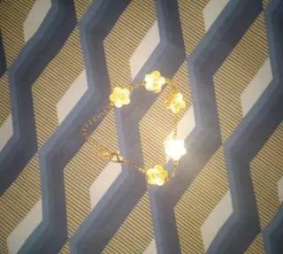 Pulsera Flor Oro y Rosa