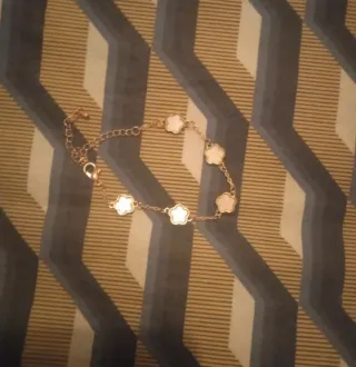 Pulsera Flor Oro y Rosa