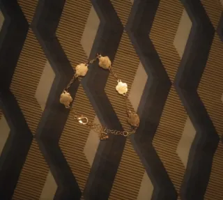 Pulsera Flor Oro y Rosa