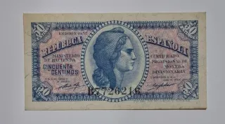 50 Centimos 1937 República Serie B772