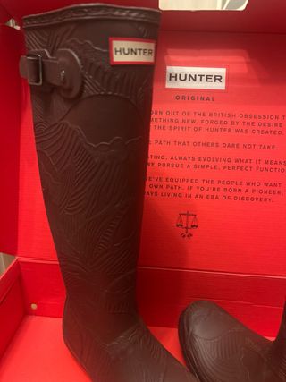 Botas Hunter Mujer Talla 39 GRANATE CON DIBUJO