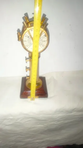 Antiguo telégrafo bronce madera cerezo náutico