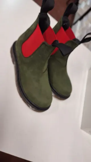 Bambino Polacchino in vera  Pelle Nabuk Loden