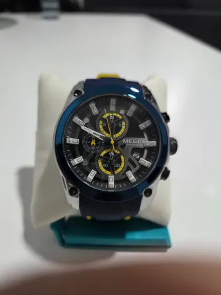 Reloj Megir Deportivo Negro y Azul