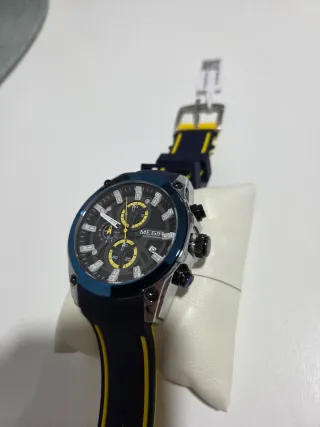 Reloj Megir Deportivo Negro y Azul