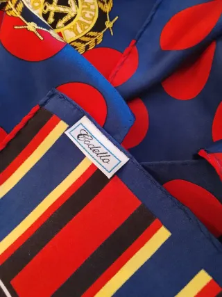 Foulard Seta Codello Pois Rossi Blu