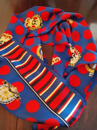 Foulard Seta Codello Pois Rossi Blu