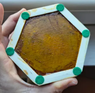 Porta oggetti esagonale intarsiato