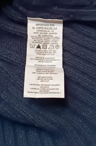 Jersey lana angora azul marino talla M