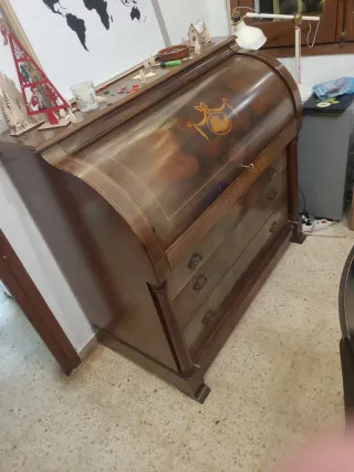 Escritorio secreto madera con cajones