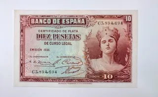 10 Pesetas 1935 Serie C389