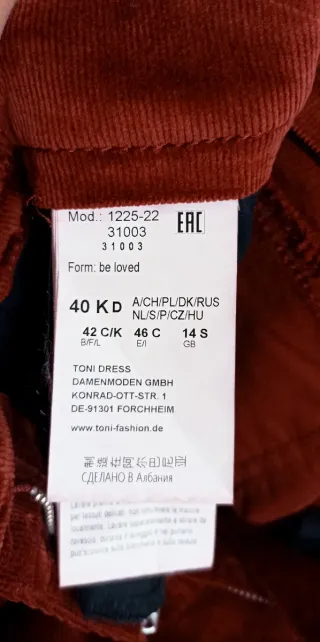 Pantaloni in velluto