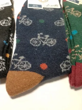 Lote 3 pares calcetines lana hombre bicicletas