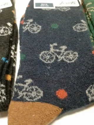 Lote 3 pares calcetines lana hombre bicicletas
