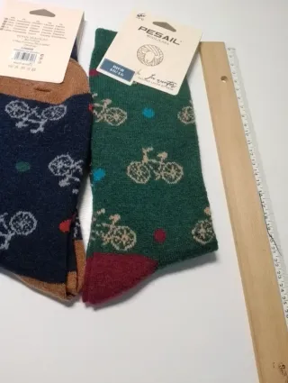 Lote 3 pares calcetines lana hombre bicicletas
