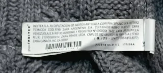 Cárdigan Zara Lana Tejido Punto Gris Talla L