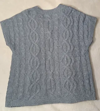 Zara Cárdigan Lana Tejido Punto Gris Talla L