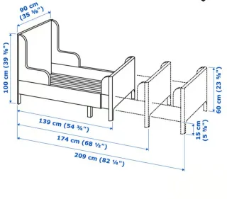 Cama extensible blanca ( Ikea)